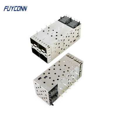 SFP+ 2x2 Press-Fit Connector 80pin Dual Port with Lightpipe