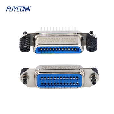 Centronics-Verbindungsstück des Mann24pin IEEE488 vertikales PWB 2.16mm mit schwarzen Schrauben