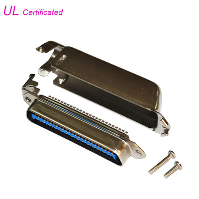 Lötmittel Pin-Verbindungsstück Centronic 50 Pin-Stecker-Seiten-Kabel-Ausgangs-Verbindungsstück mit aufgehobener Matel-Abdeckung