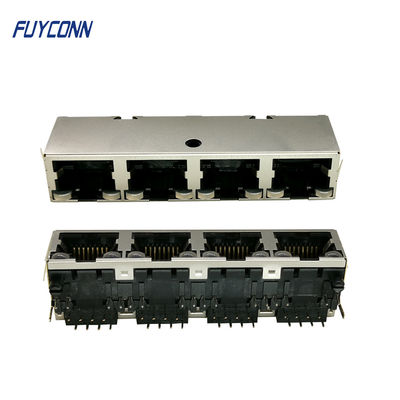 1x4 trägt 4*8P 32 Pin Female Socket PWB RJ45 modularer Jack Connector